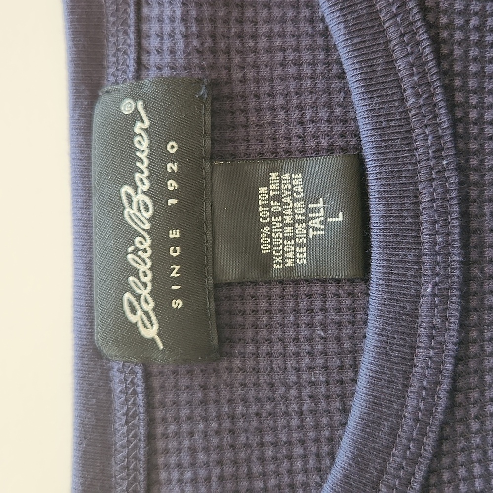 Eddie Bauer L Men's Blue Long Sleeve Shirt - Picture 3 of 6